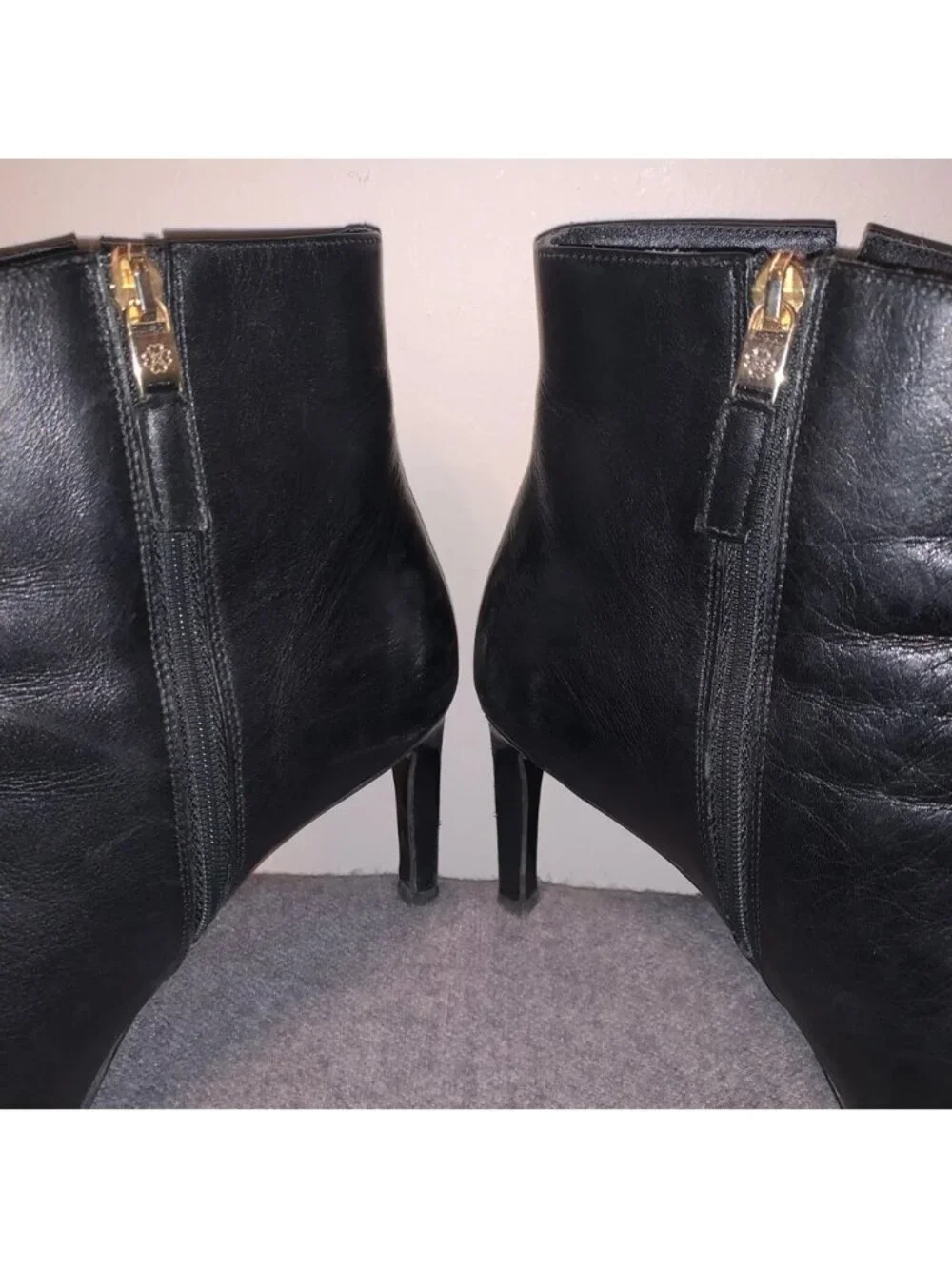 LK Bennett Black Leather Stiletto Ankle Boots 40